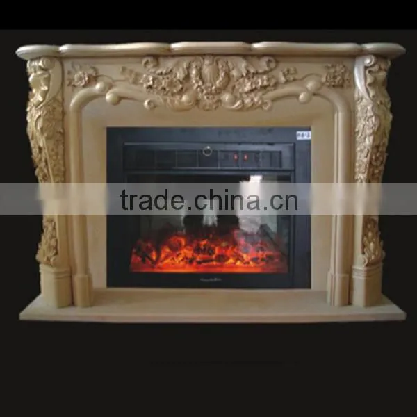 Wholesale Beige Marble Stone Fireplace For Indoor photo-2