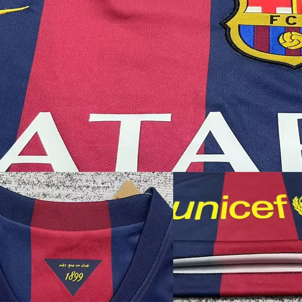 1415 Barça Retro Jersey No. 10 Messi Same Style Short Sleeve Retro Football Shirt photo-2