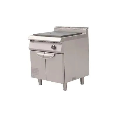 Commercial Gas French Style Iron Plate Cooker With 6.5kW Fan Power & Cabinet