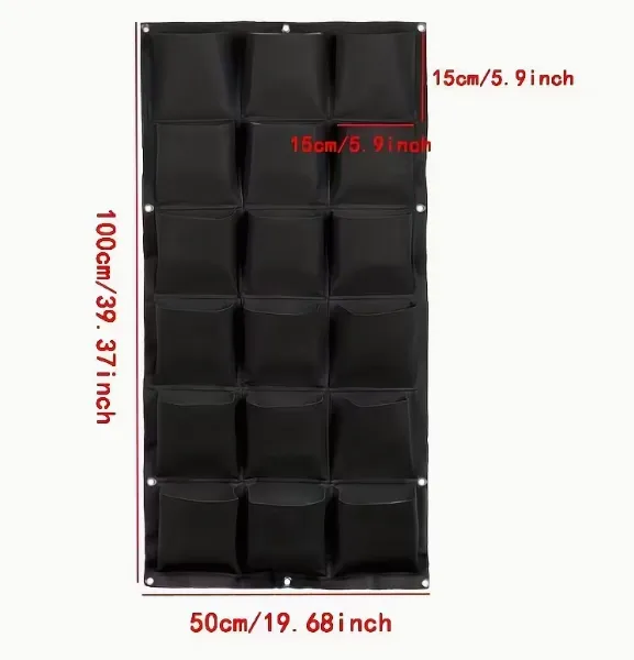 Vertical Hanging Garden Planter Multi-pocket Wall Mount Grow Bag for Indoor Outdoor Herb Flower Planting photo-2