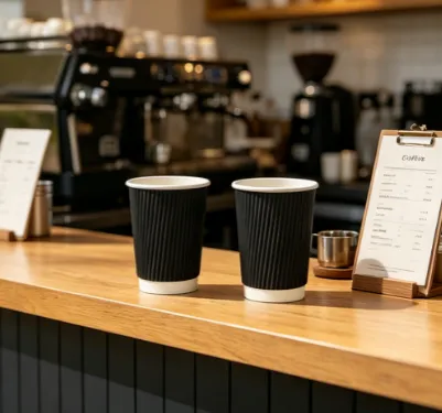 Eco-friendly Disposable Corrugated Hot Drink Cup for Cafe Takeaway photo-3