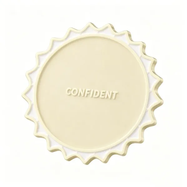 Minimalist Gear-Serrated Edge Pin Badge, Customizable Blank Base for Motivational Words & Brand Logos