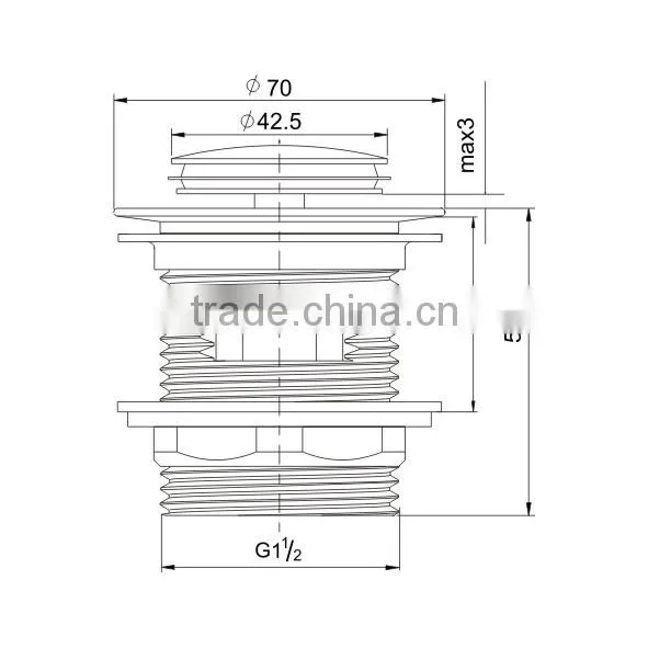 Watermark Custom Wholesale Bathtub Waste Accessories Pop up Chrome Plated With Overflow(K260) photo-2