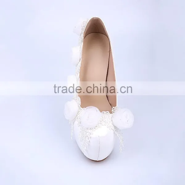 White Color Wholesale Women Dress Shoes Bride Wedding Dress Shoes for Bridal Shower photo-3