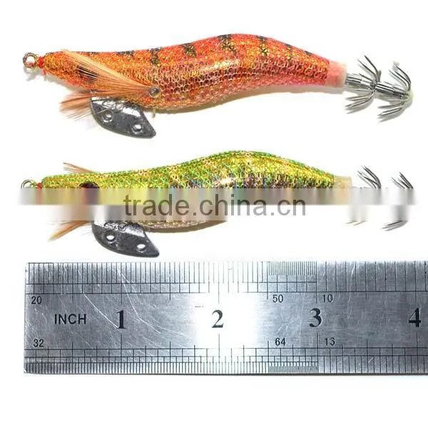 CHS012 New Style Shiny Squid Jig Luminous Plastic Squid Fishing Bait Hard Shrimp Lure