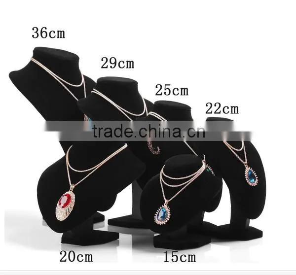 Fashion Black Velvet Jewelry Display Neck Stands photo-5