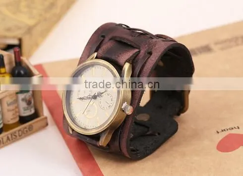>>< SW16688 HOT SELLING Men Handmade Leather Watch Bracelet/ photo-4