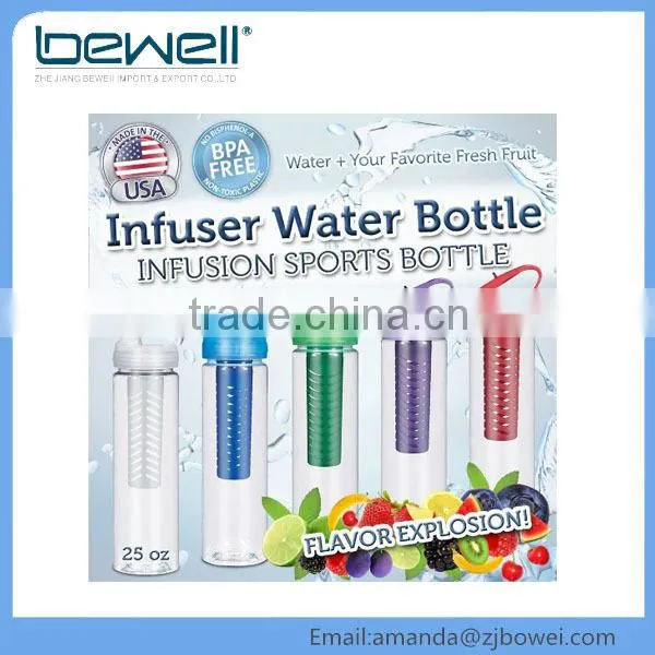 Plastic Tritan Sport Infuser Water Bottle 2016 Hot Bpa Free Fruit Infusion Bottle Sample photo-3