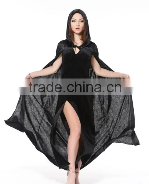Halloween Hot Sale Black Mysterious Women Fancy Dress Suit Party Costume