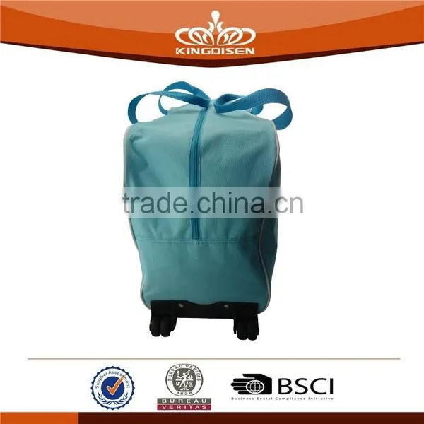 China Wholesale Light Blue 600D Trolley Luggage Bag photo-3