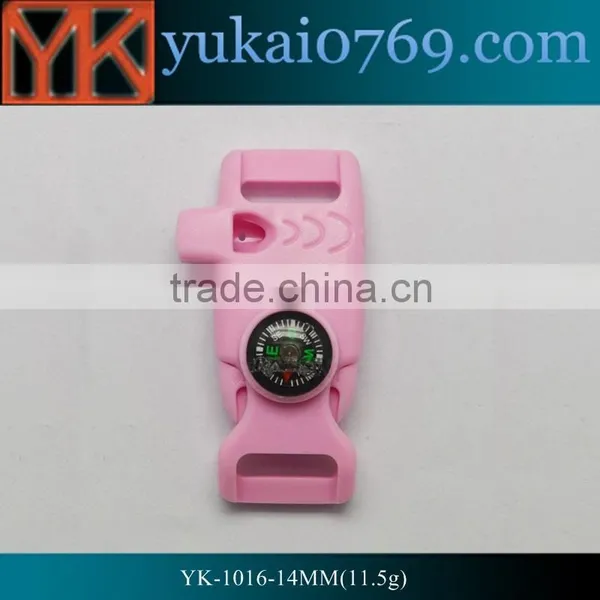 Yukai Custom Logo Design Plastic Survival Whistle Buckle With Fire Starter for Paracord Bracelet photo-2
