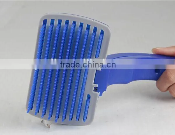 Petsy Self Cleaning Pet Brush Comb Dogs & Cats Pet Massage Brush Automatic Plastic Brush
