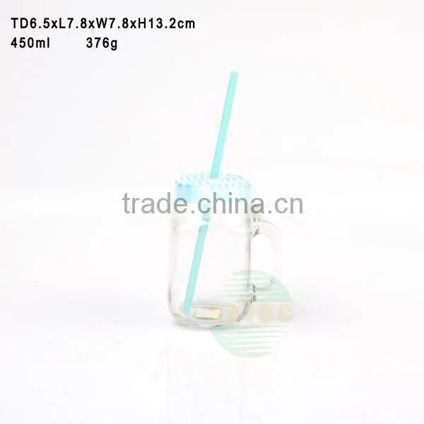 Mason Jar With Handle and Lid