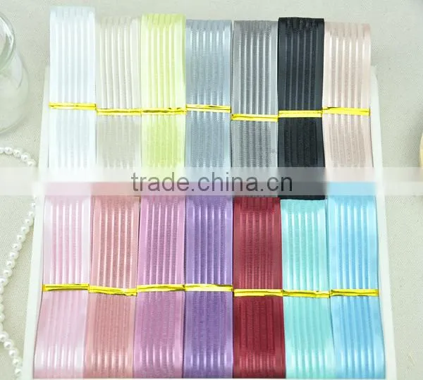 Satin and Organza Striped Ribbon Sheer Ribbon Decorative Ribbon