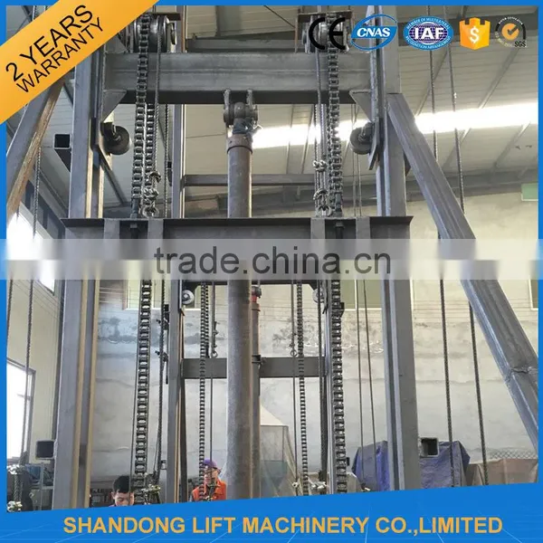 3.4m 1000kgs Guide Rail Hydraulic Lead Rail Freight Lift photo-4