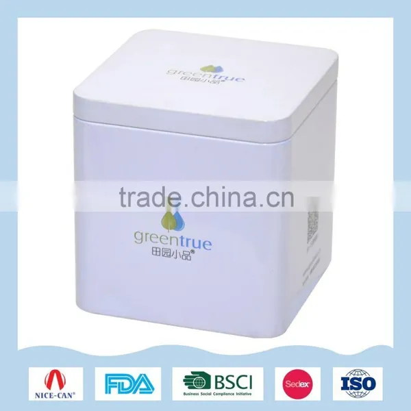 Simple Green Rectangular Tin Box for Articles of Daily Use photo-2