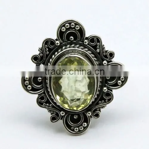 Paradise !! Lemon Topaz 925 Sterling Silver Ring, Indian Silver Jewellery Supplier, 925 Silver Jewellery photo-2