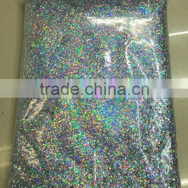 1mm Hologram Laser Silver Color Glitter Powder for Christmas Decoration photo-2