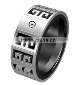 Rose Gold Promotional Hollow Out Titanium Ring 316L Stainless Steel Engineering Ring photo-2