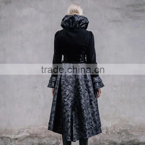 Devil Fashion 2015 Ladies Gothic Coat in Autumn CT005 photo-2