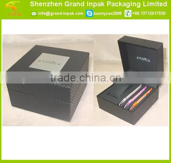 Black Soft pu Watch Box With Three Straps Holder photo-2
