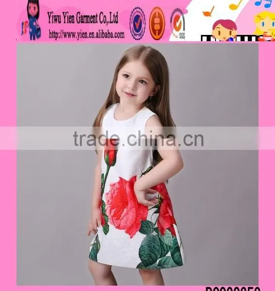 2016 Factory Direct Stylish Girls Birthday Party Dresses Summer Flower Baby Kids Party Wear Dresses photo-3