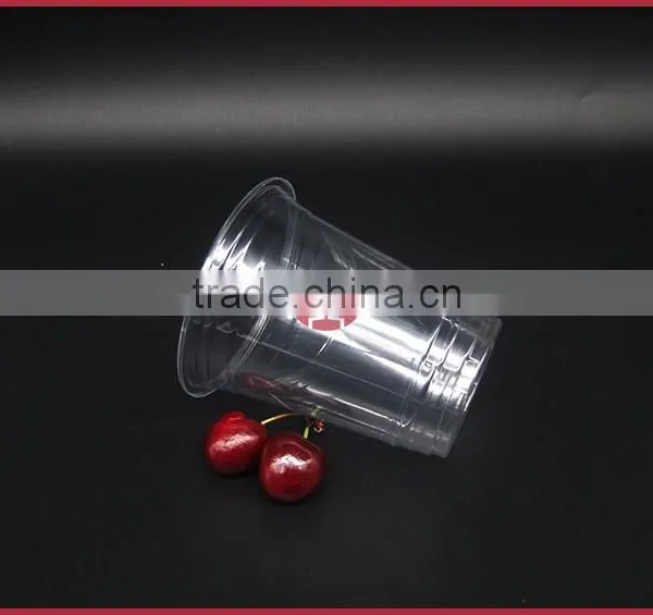 APET Material Plastic Disposable Cup With Dome Flat Lid 400ml 14oz High Transparent photo-3