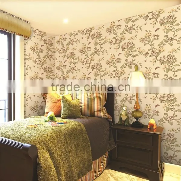 Hot Natural Flower Pure Paper Hotel Bedroom Wallpaper photo-5