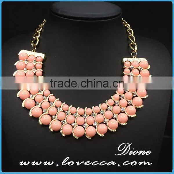 New Fashion Rhinestone Exaggerate White Tassel Bead Necklace Chain photo-2