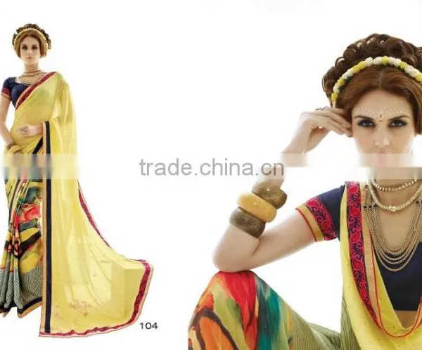 Amazing Orange & Netted Pallu For Brown Blouse Beauty Designer Sarees