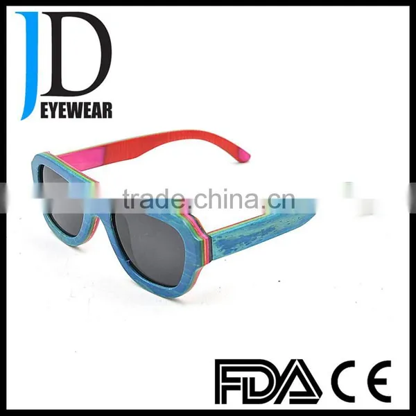 Custom Made Cat 3 UV400 Funny Sunglasses, Fashion Flat Top Aviator Wood Sunglasses photo-2