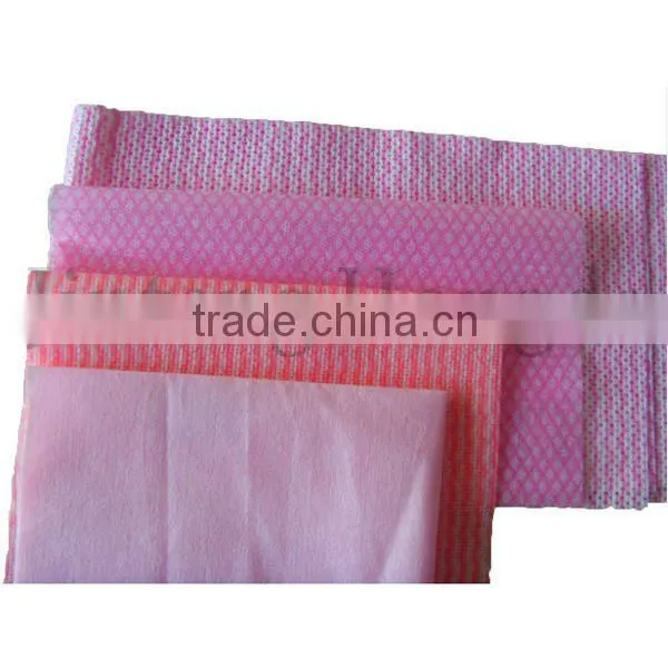Spunlace Nonwoven Fabric With Wavy Line Printed ,nonwoven Cleaning Cloth