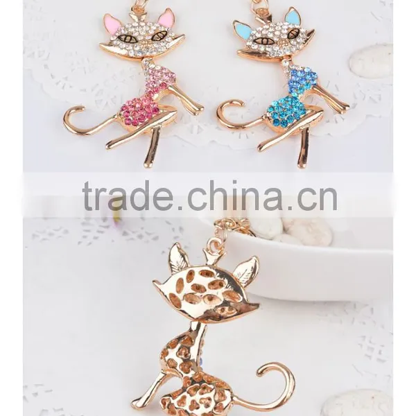 Majestic Fox Sparkling Keychain Blingbling Crystal Handbag or Feather Fans Key Chain Fox Key Ring Holder Purse Bag photo-5