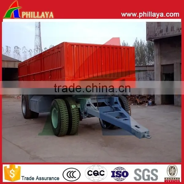 2 Axle Drawbar Steel High Fence Truck 20T 30T Double Axle Agricultural Bulk Cargo Transport Full Trailer photo-3