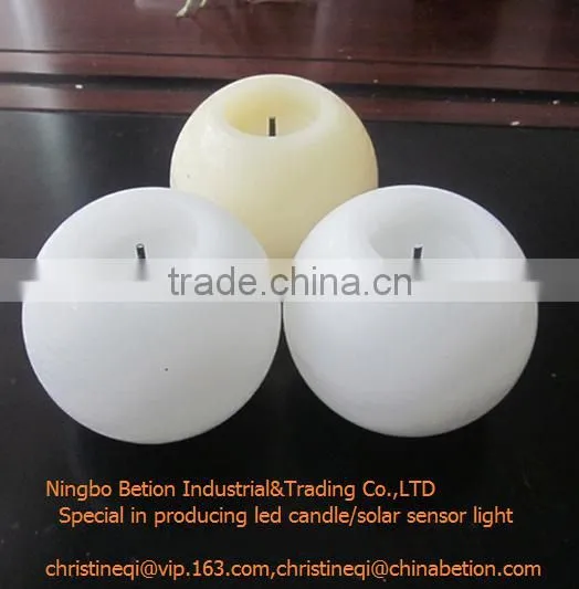 Round Ball Shaped Flamleless Candles Yellower Flicking Wax Candle photo-6