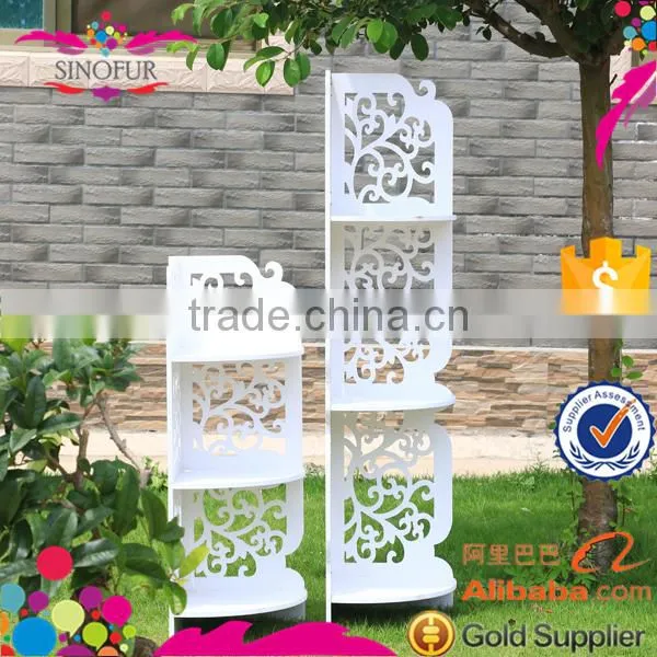 Pattern Carved Wall Corner Display Storage Shelf or Bookshelf photo-3