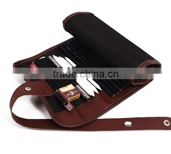 Factory Wholesale Roll Up 48 Slots Pencil Pouch Canvas Pencil Case photo-3