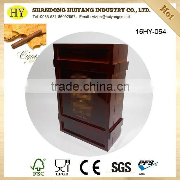 Glossy Red Color Pine Luxury Wood Cigar Box Humidors photo-4