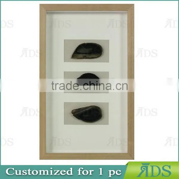 1Pc Customized Shadow Frame With Colorful Natural Agate Stone Under Glass photo-3