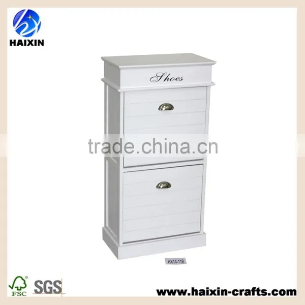 White Shabby Grey Shoe Cabinet/white Shoe Wooden Cabinet /wooden Storage Cabinet photo-3