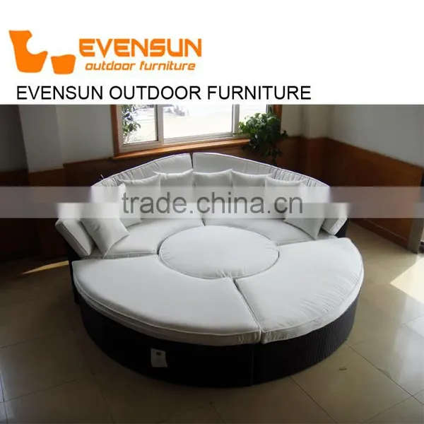 Outdoor Sunbed Resin Rattan Outdoor Daybed With Canopy photo-3