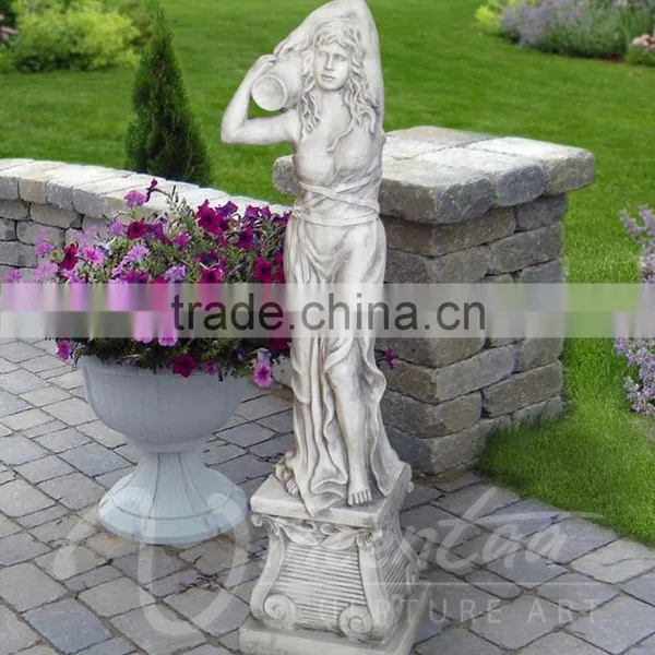 Western Style Garden Decoration Stone Product Marble Women Fountain Statue photo-4