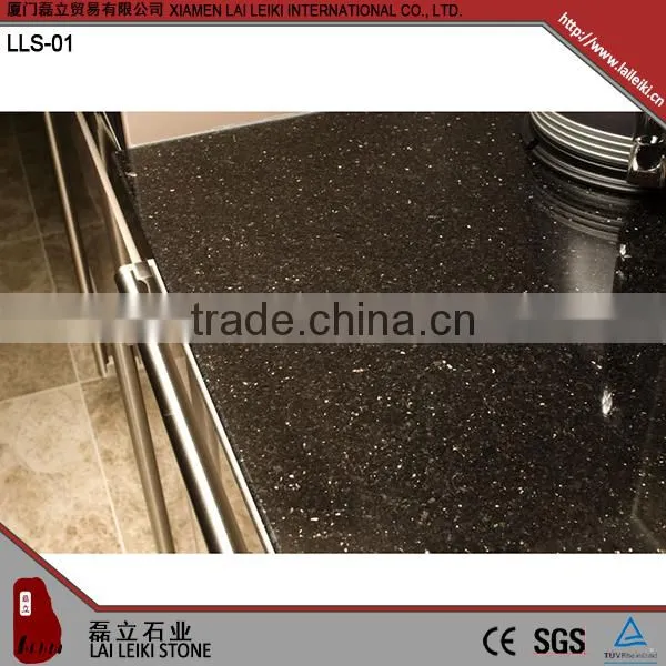 Strict Process Polished Black Galaxy Granite Countertop photo-6