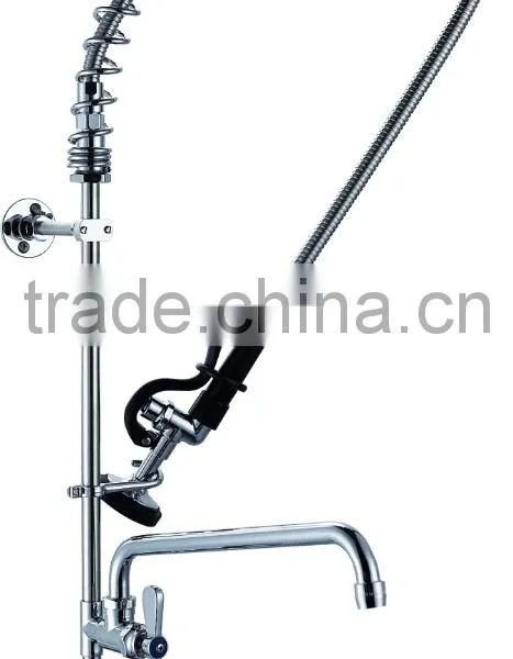 2016 Chrome Commercial Style Pot Filler Kitchen Faucet With Pre Rinse Spray photo-2