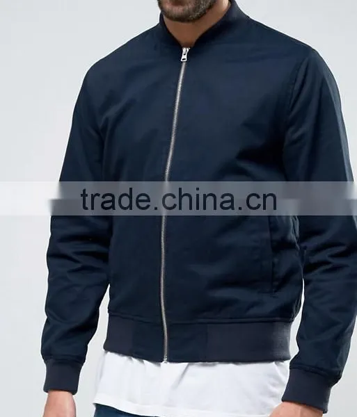 2017 Xinlan Manufacturer High Quality New Design Durable 100% Cotton Canvas Navy Rib Cuffs Running Casual Men Jumper Jacket photo-3