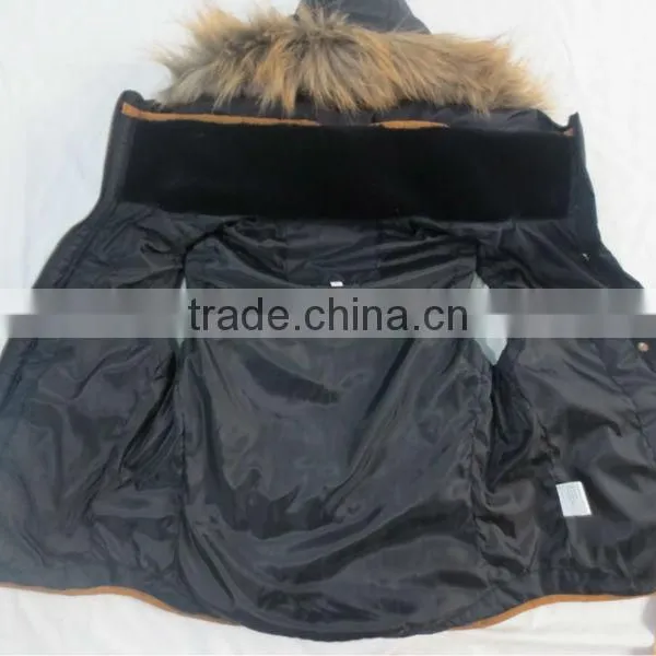 Girl Basic Padding Vest With Fur Hood photo-6