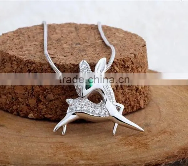 Deer Shape Zircon Pendant 925 Sterling Silver Pendant Jewelry photo-3