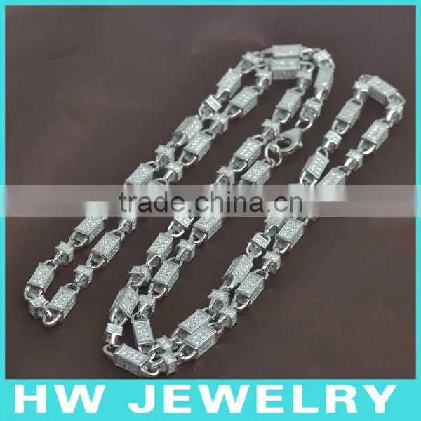 Bullet Chain, 36inch, Bling Bling Jewelry Necklace, Hip Hop Men Necklace,, Ice Out Jewelry,HWNE90317 photo-2