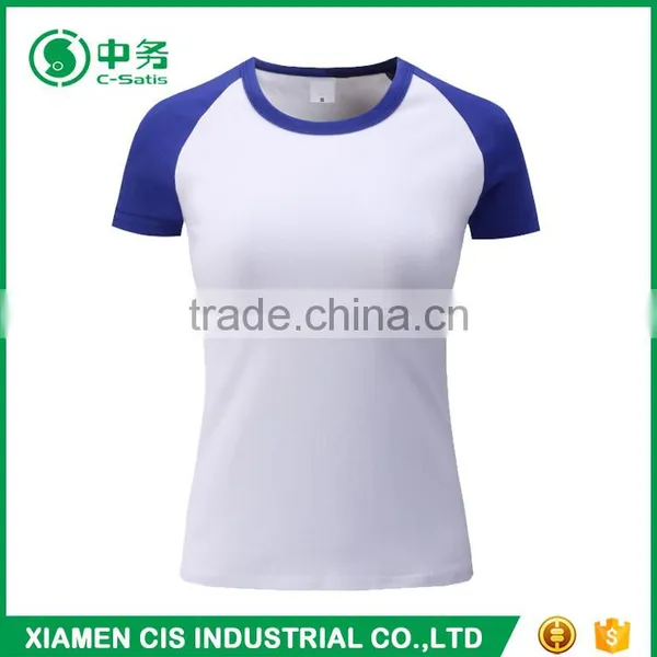 2017 New Design 200gsm Lycra Cotton Short Sleeve White T Shirt for Women photo-4