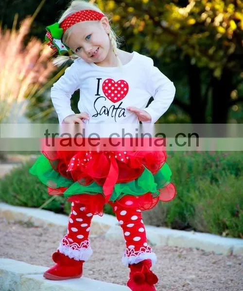 Lovely Girls Christmas Wear TuTu Dresses Red Pettiskirts Tulle Dress photo-6